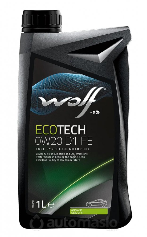 Масло моторное Wolf Вольф EcoTech FE D1 0W-20 1л 161041 WOLF 161041