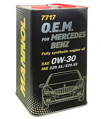 Масло моторное Mannol for Mercedes Benz 0W-30 4л (metal) Mannol 52261