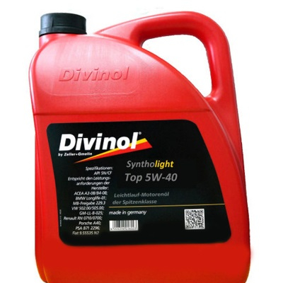 Масло моторное DIVINOL 49430K007 Syntholight TOP 5W-40 5л DIVINOL 49430K007