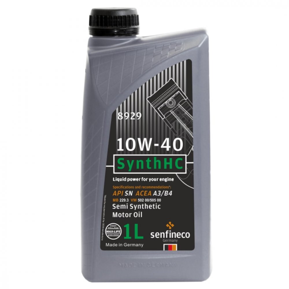 Масло моторное Senfineco SynthHC 10W-40 SN A3/B4 1 л SENFINECO 8929