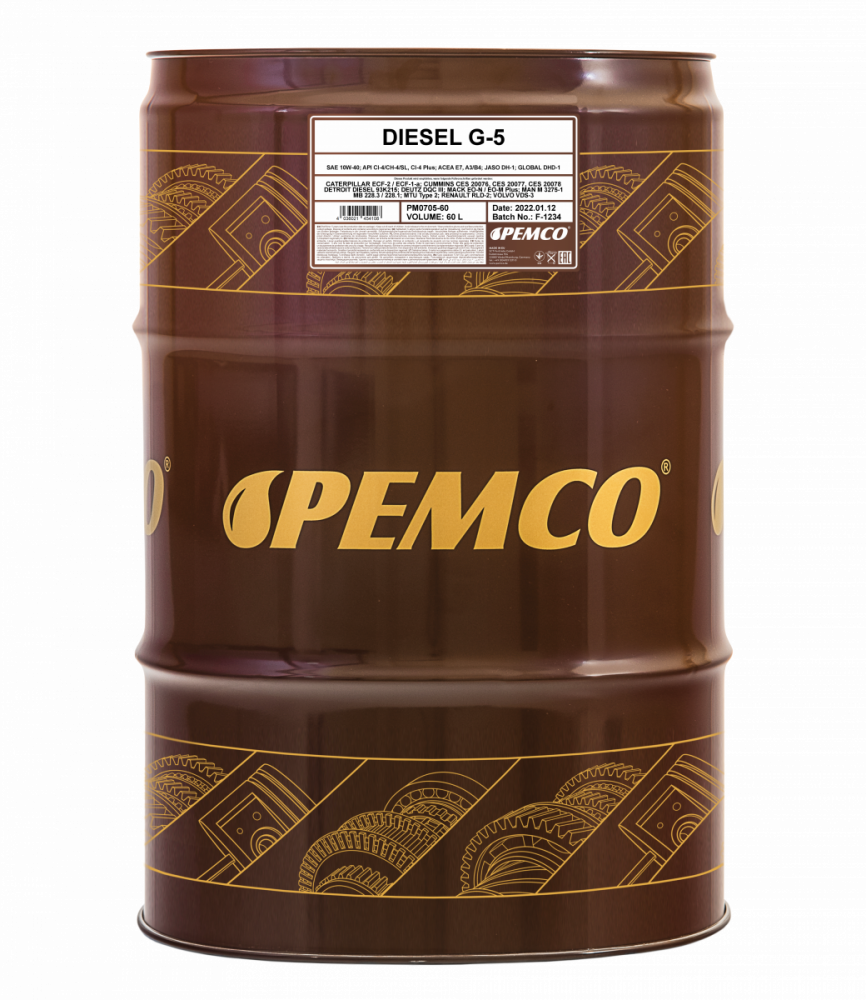 Масло моторное Pemco Diesel G-5 UHPD 10W-40 60 л Pemco 96291