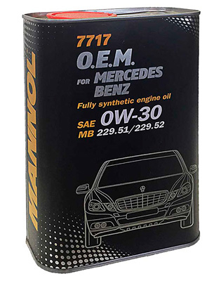 Масло моторное Mannol for Mercedes Benz 0W-30 1л (metal) Mannol 52485