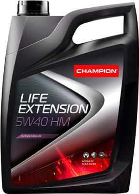 Масло моторное Champion Life Extantion 5W-40 5л CHAMPION OIL 8227844