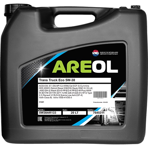 Масло моторное Areol Trans Truck Eco 5W-30 20 л AREOL 5W30AR133