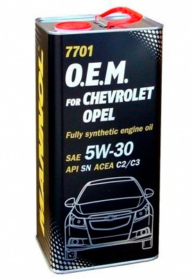 Масло моторное Mannol O.E.M for Chevrolet Opel 5W-30 4л (metal) Mannol 51978