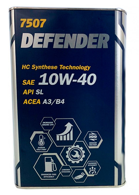 Масло моторное Mannol Defender 10W-40 4л (metal) Mannol 56609