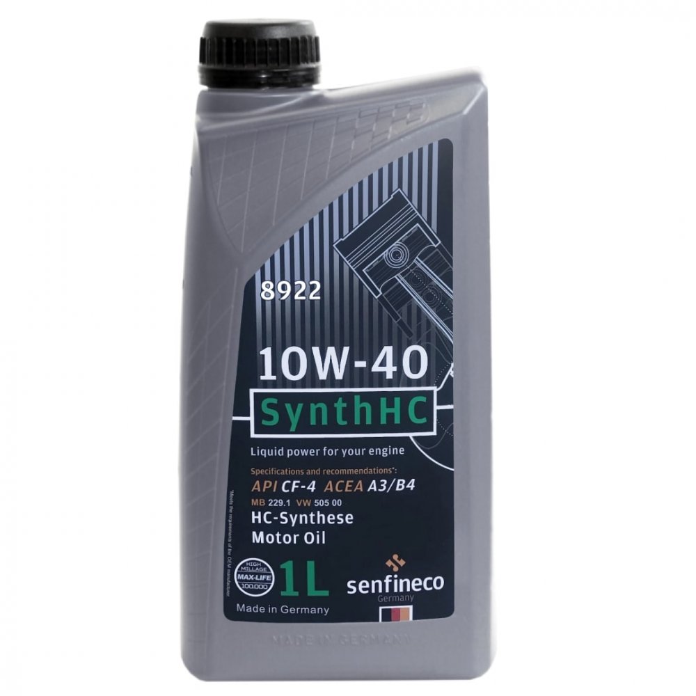 Масло моторное Senfineco SynthHC 10W-40 CF-4 A3/B4 1 л SENFINECO 8922