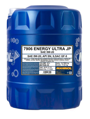 Масло моторное Mannol Energy Ultra JP 5W-20 20л Mannol 53756