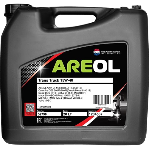 Масло моторное Areol Trans Truck 15W-40 15W40AR021 20 л AREOL 15W40AR021