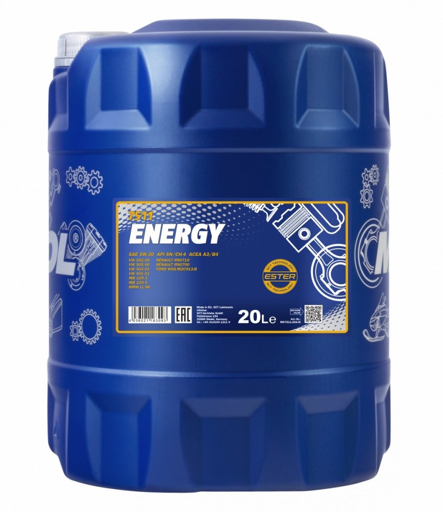 Масло моторное Mannol 7511 Energy 5W-30 20 л MANNOL 56888