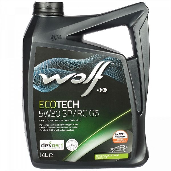 Масло моторное Wolf Вольф EcoTech SP/RC G6 5W-30 4л 161554 WOLF 161554