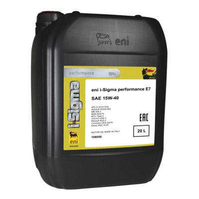 Масло моторное Eni I-SIGMA PERFORMANCE E7 15W-40 20л ENI ENI15W40ISIGMAPERFORMANCEE720