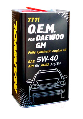 Масло моторное Mannol O.E.M for Daewoo GM 5W-40 4л (metal) Mannol 51964