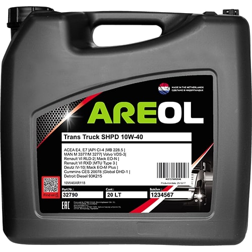 Масло моторное Areol Trans Truck SHPD 10W-40 20 л 10W40AR118 AREOL 10W40AR118
