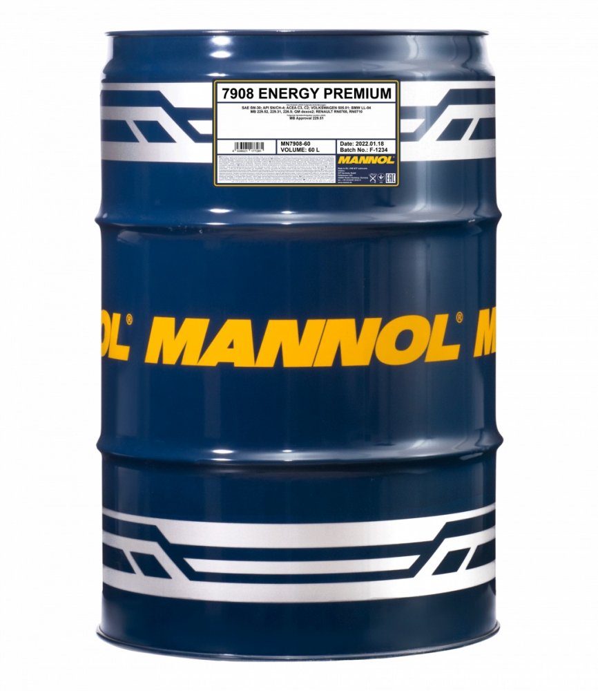 Масло моторное Mannol Energy Premium 5W-30 SN\CH-4 60 л MANNOL 55132