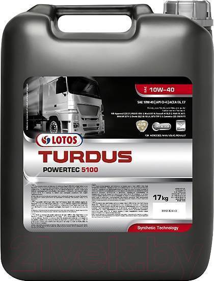 Масло моторное Lotos Turdus Powertec 5100 10W-40 17 кг LOTOS TURDUSPOWERTEC5100SAE10W4020L
