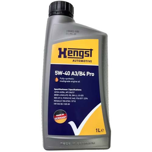 Масло моторное Hengst A3/B4 Pro 5W-40 1л HENGST FILTER 643800000