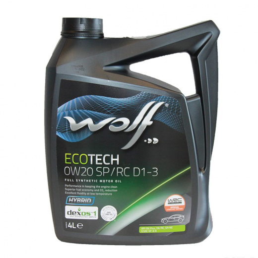 Масло моторное Wolf Вольф EcoTech SP/RC D1-3 0W-20 161734 4 л WOLF 161734