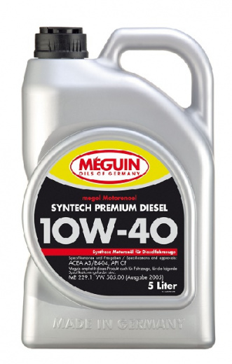 Моторное масло Meguin MEGOL SYNTECH PREMIUM DIESEL 10W-40 5л MEGUIN 4637