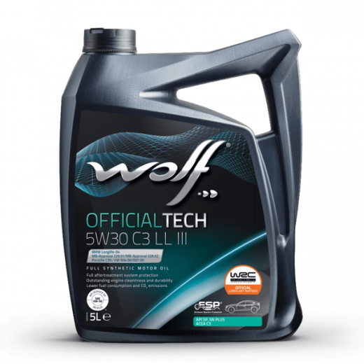 Масло моторное Wolf Вольф OfficialTech С3 LL III 5W-30 5л 656445 WOLF 656445