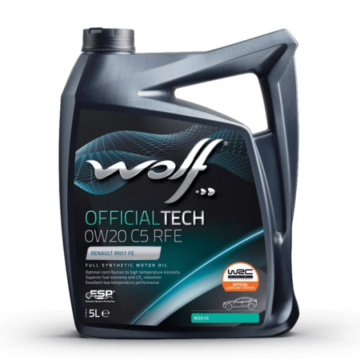Масло моторное Wolf Вольф OfficialTech C5 RFE 0W-20 656355 5 л WOLF 656355