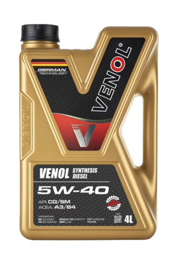 Масло моторное Venol Diesel 5W-40 CG/SM 4 л VENOL VENOL5W404LDIESEL