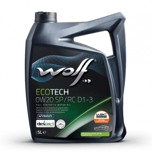 Масло моторное Wolf Вольф EcoTech SP/RC D1-3 0W-20 161735 5 л WOLF 161735