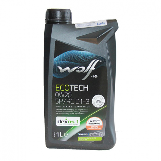Масло моторное Wolf Вольф EcoTech SP/RC D1-3 0W-20 161731 1 л WOLF 161731