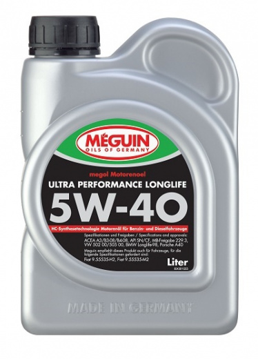 Моторное масло Meguin MEGOL ULTRA PERFORMANCE LONGLIFE 5W-40 5л MEGUIN 6328